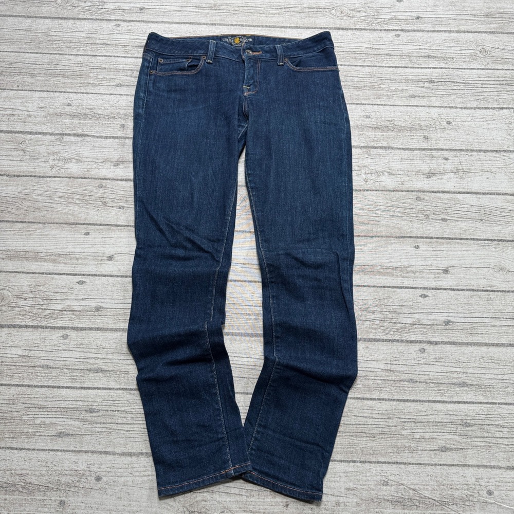 Lucky Brand Jeans Women's 6/28 Blue Dark Wash Straight Leg Ankle Straight Denim
